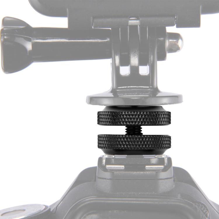 Adaptador de tornillo de 1/4 de pulgada con zapata reforzada PULUZ con tuerca doble para cámaras DSLR, GoPro HERO10 Black / HERO9 Black / HERO8 Black / HERO7 /6/5/5 Session /4 Session /4/3+ /3/2/1,Xiaoyi y otras cámaras de acción, Double Nut