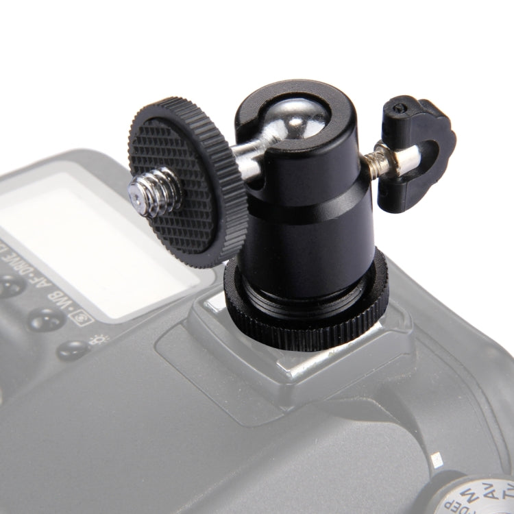 Cabeza de trípode de zapata fría PULUZ, cabeza de tornillo de trípode de 1/4 de pulgada con bloqueo, Hot Shoe Tripod Head