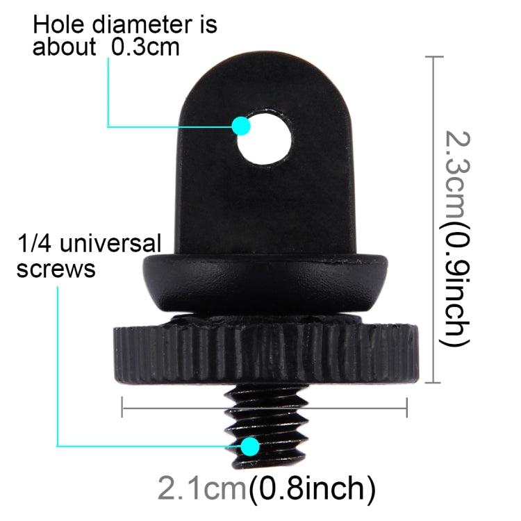 PULUZ Adaptador de montaje en trípode con tornillo de tamaño mini de 1/4 de pulgada para GoPro Hero11 Black / HERO10 Black /9 Black /8 Black /7/6/5/5 Session /4 Session /4/3+ /3/2/1, DJIOsmo Action y otras cámaras de acción, orificio para tornillo de 3...