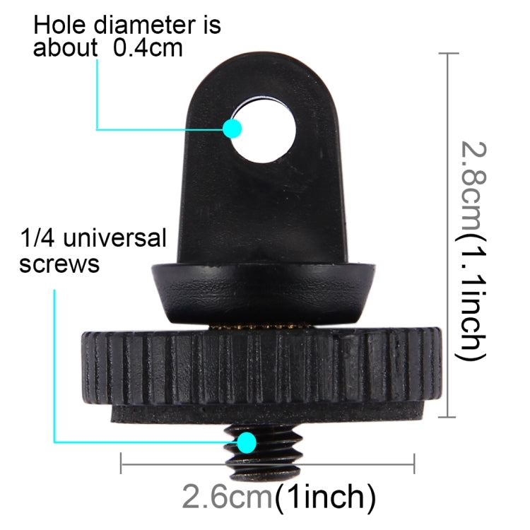Adaptador de montaje de trípode con tornillo PULUZ de 1/4 de pulgada para GoPro Hero11 Black / HERO10 Black /9 Black /8 Black /7/6/5/5 Session /4 Session /4/3+ /3/2/1, DJI Osmo Action yOtras cámaras de acción Orificio para tornillo de 5 mm de diámetro,...