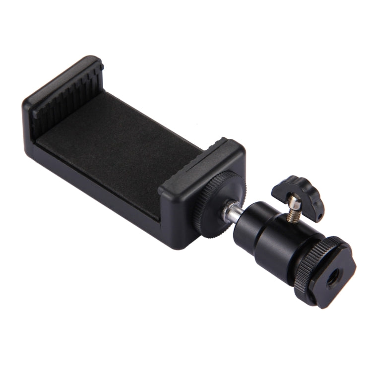 Cabezal de trípode con zapata PULUZ de 1/4 de pulgada + abrazadera de soporte para trípode para iPhone, Samsung, Huawei, HTC, teléfonos inteligentes de 5,5 cm a 8 cm de ancho, Tripod Head + Stand Clamp