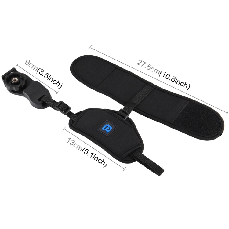 Correa de muñeca de neopreno suave PULUZ con placa de plástico de tornillo de 1/4 de pulgada para cámaras SLR / DSLR, Wrist Strap