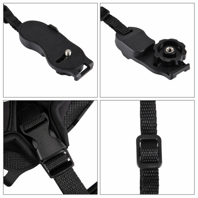 Correa de muñeca de neopreno suave PULUZ con placa de plástico de tornillo de 1/4 de pulgada para cámaras SLR / DSLR, Wrist Strap