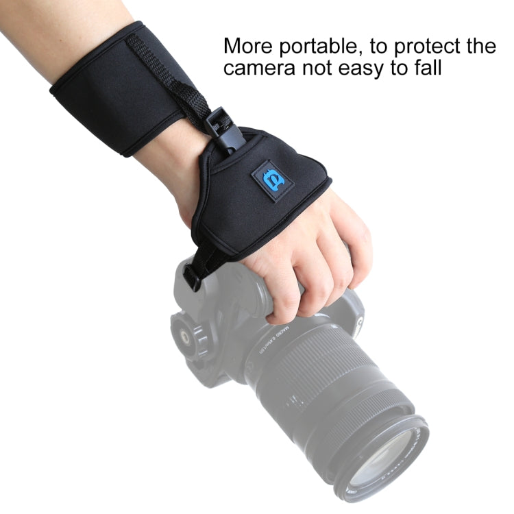 Correa de muñeca de neopreno suave PULUZ con placa de plástico de tornillo de 1/4 de pulgada para cámaras SLR / DSLR, Wrist Strap