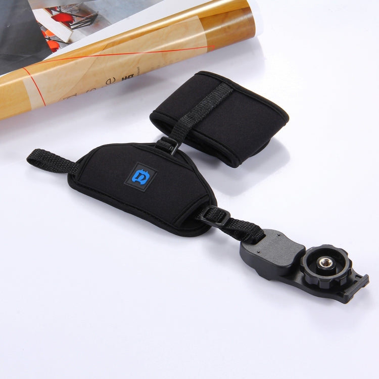 Correa de muñeca de neopreno suave PULUZ con placa de plástico de tornillo de 1/4 de pulgada para cámaras SLR / DSLR, Wrist Strap