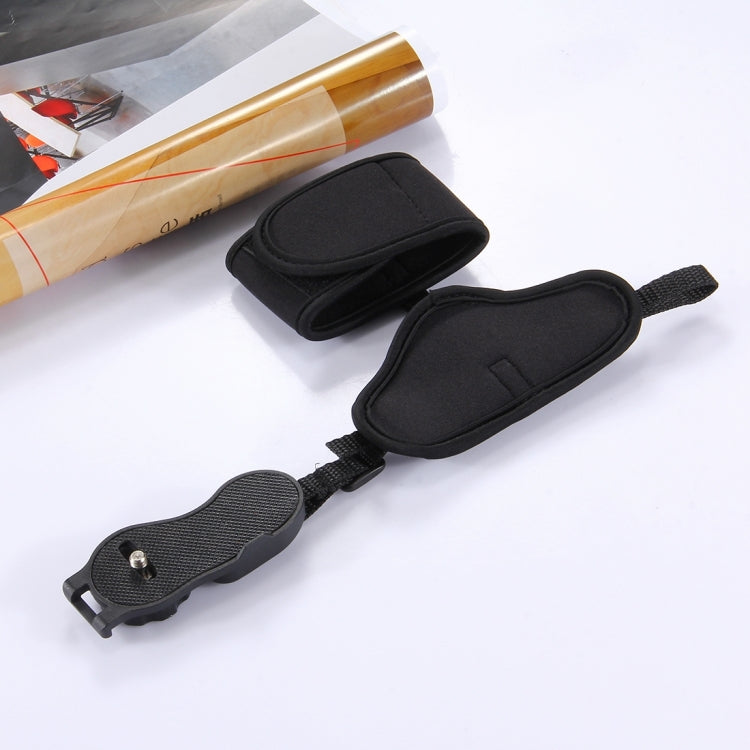 Correa de muñeca de neopreno suave PULUZ con placa de plástico de tornillo de 1/4 de pulgada para cámaras SLR / DSLR, Wrist Strap