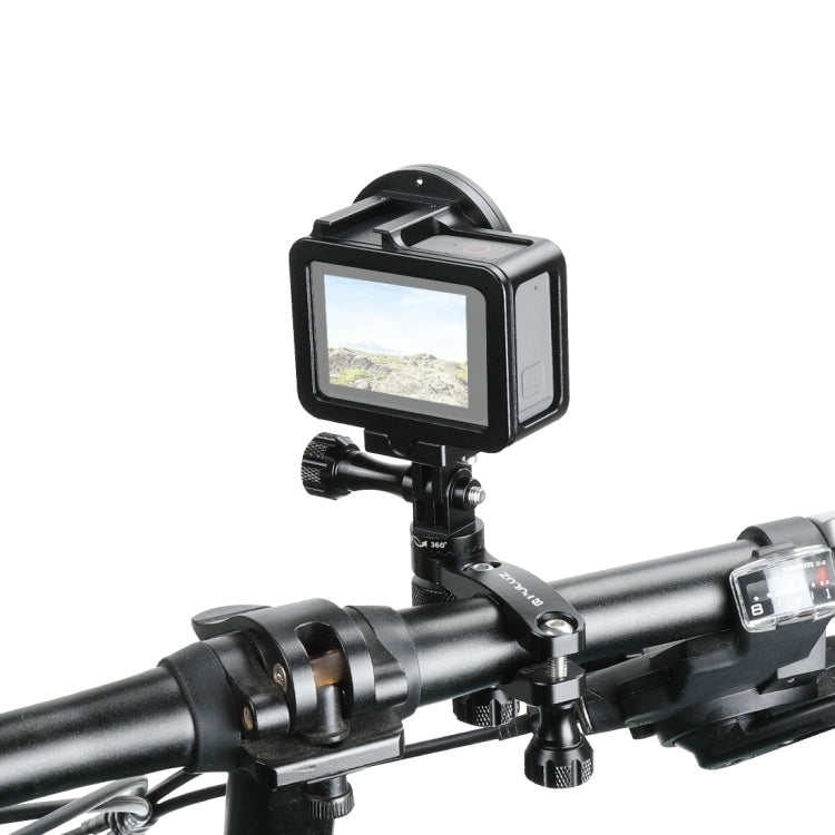 PULUZ Soporte adaptador de manillar de aluminio para bicicleta con rotación de 360 grados con tornillo para GoPro Hero11 Black / HERO10 Black /9 Black /8 Black /7/6/5/5 Session /4 Session /4/3+ /3/2/1, DJI OsmoCámaras de acción y otras cámaras de acc...
