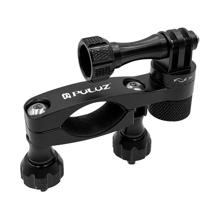 PULUZ Soporte adaptador de manillar de aluminio para bicicleta con rotación de 360 grados con tornillo para GoPro Hero11 Black / HERO10 Black /9 Black /8 Black /7/6/5/5 Session /4 Session /4/3+ /3/2/1, DJI OsmoCámaras de acción y otras cámaras de acc...