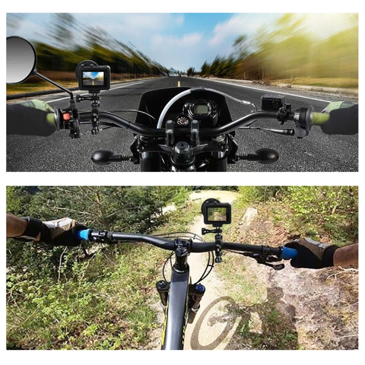 PULUZ Soporte adaptador de manillar de aluminio para bicicleta con rotación de 360 grados con tornillo para GoPro Hero11 Black / HERO10 Black /9 Black /8 Black /7/6/5/5 Session /4 Session /4/3+ /3/2/1, DJI OsmoCámaras de acción y otras cámaras de acc...