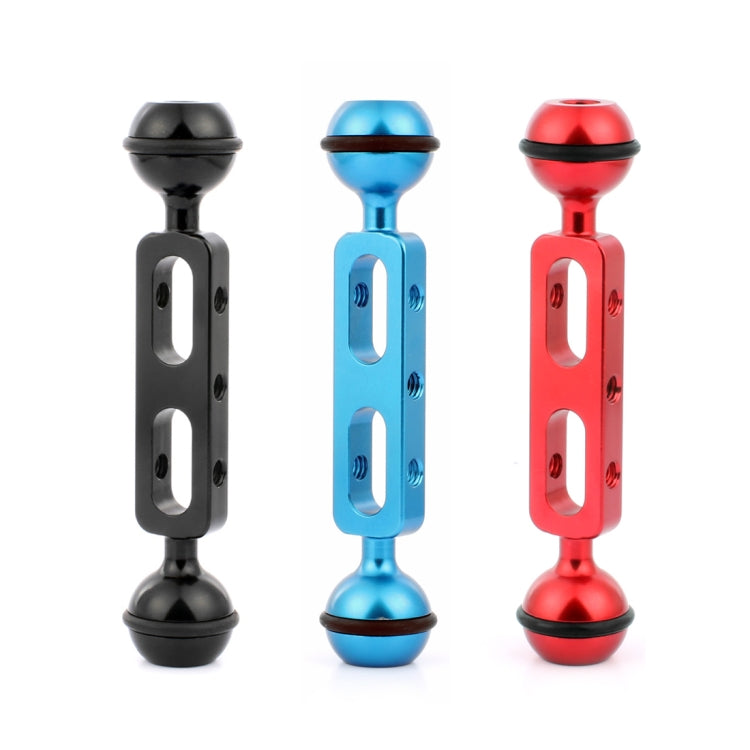PULUZ Brazo de bolas dobles de aleación de aluminio de 5,1 pulgadas y 13 cm, diámetro de bola: 25 mm, 5.1 inch (Black), 5.1 inch (Blue), 5.1 inch (Red)