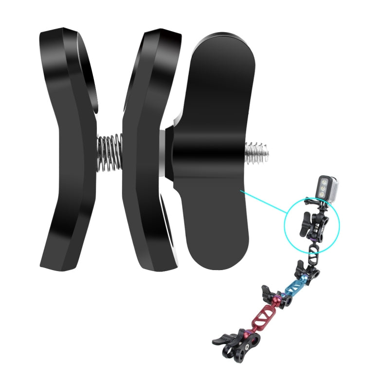 Abrazadera de bola PULUZ, soporte para cámara de buceo con orificio cerrado, abrazadera para linterna con resorte de aluminio CNC para sistema de fotografía subacuática de buceo, Single Ball Close Hole(Black), Single Ball Close Hole(Blue)              ...