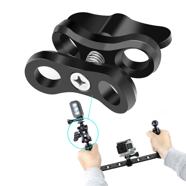 Abrazadera de bola PULUZ, soporte para cámara de buceo con orificio cerrado, abrazadera para linterna con resorte de aluminio CNC para sistema de fotografía subacuática de buceo, Single Ball Close Hole(Black), Single Ball Close Hole(Blue)              ...