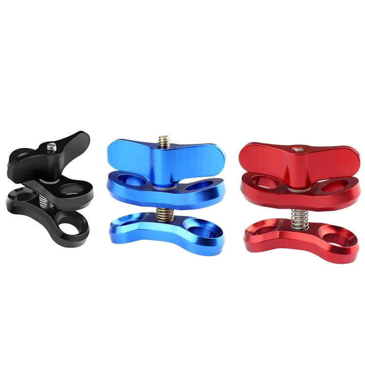 Abrazadera de bola PULUZ, soporte para cámara de buceo con orificio cerrado, abrazadera para linterna con resorte de aluminio CNC para sistema de fotografía subacuática de buceo, Single Ball Close Hole(Black), Single Ball Close Hole(Blue)              ...