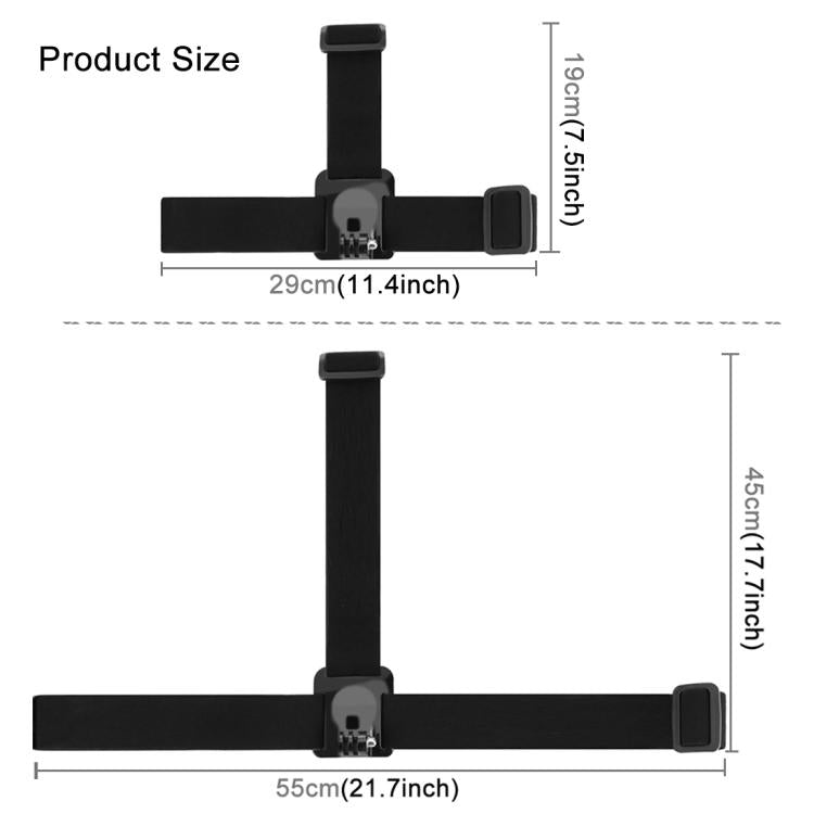 PULUZ Cinturón de montaje elástico Correa ajustable para la cabeza para GoPro, Insta360 ONE R, DJI Osmo Action y otras cámaras de acción, Head Strap