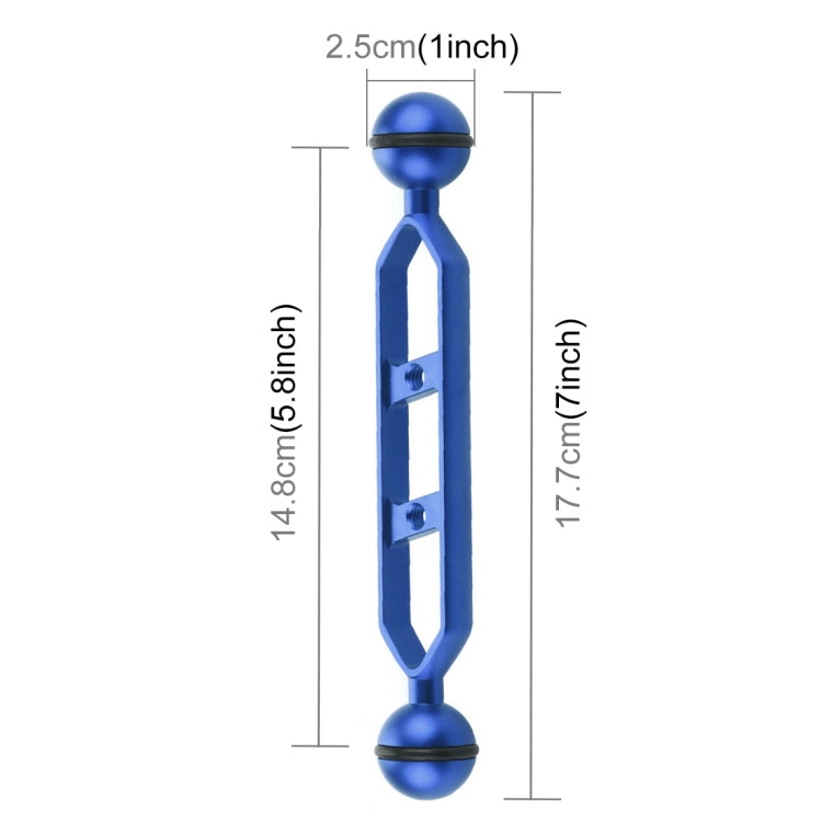 PULUZ Brazo de bolas dobles de aleación de aluminio de 7,0 pulgadas y 17,7 cm, diámetro de bola: 25 mm, 7.0 inch (Black), 7.0 inch (Blue), 7.0 inch (Red)