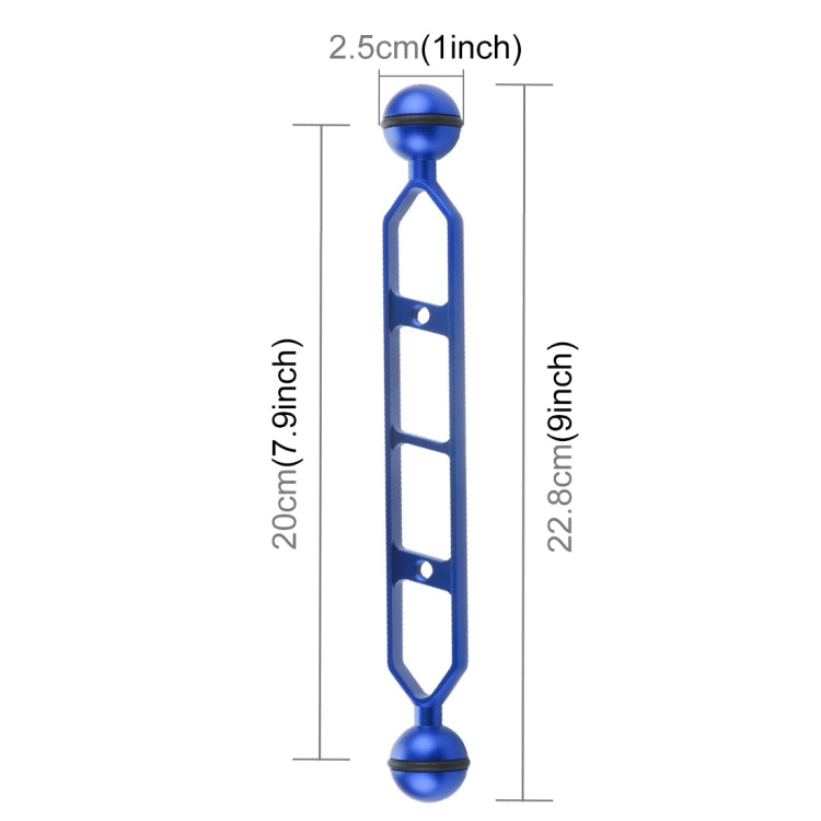 PULUZ Brazo de bolas dobles de aleación de aluminio de 9,0 pulgadas y 22,8 cm, diámetro de bola: 25 mm, 9.0 inch (Black), 9.0 inch (Blue), 9.0 inch (Red)