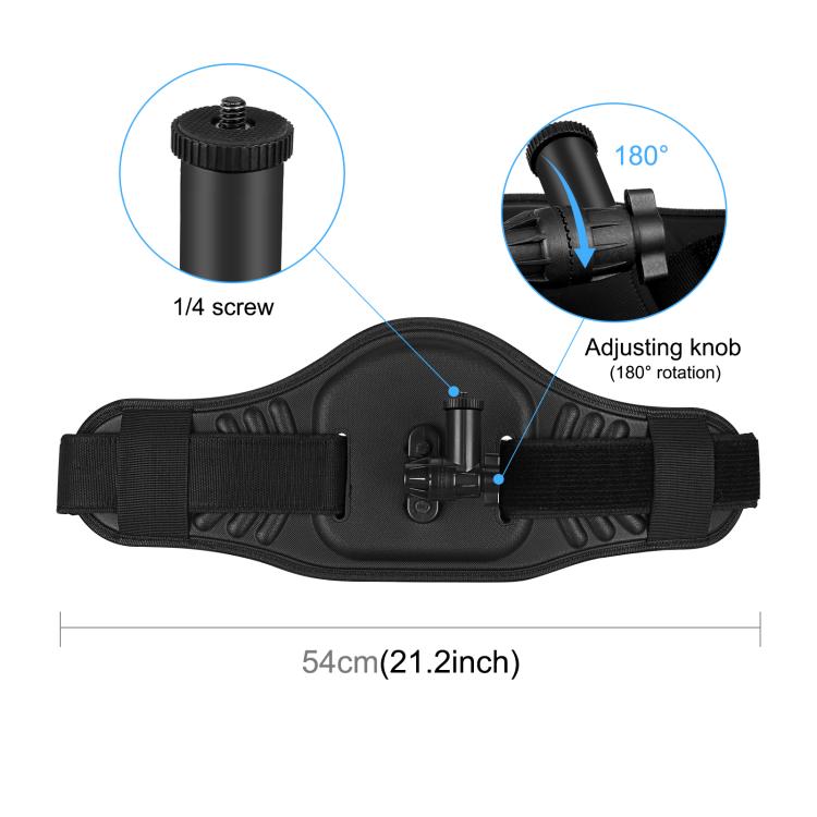 Correa de montaje en cinturón PULUZ para GoPro HERO10 Black / HERO9 Black / HERO8 Black / HERO7 /6/5/5 Session /4 Session /4/3+ /3/2/1, DJI OSMO Pocket, Insta360 ONE X, Ricoh Theta S/Theta V/Theta SC36 y otras cámaras de acción panorámicas, Waist Belt