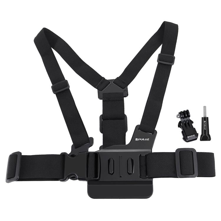 PULUZ Correa de pecho ajustable para montaje en el cuerpo con soporte de gancho en J y tornillo largo para GoPro Hero11 Black / HERO10 Black / HERO9 Black / HERO8 Black / HERO7 /6/5/5 Session /4 Session /4/3+ /3/2/1, Insta360 ONE R, DJI Osmo Action y o...