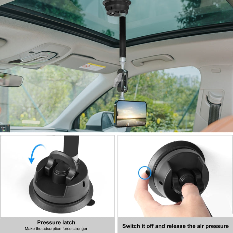 Soporte magnético para tableta y teléfono con ventosa para coche PULUZ con abrazadera para teléfono, Car Suction Cup Arm