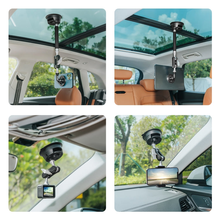 Soporte magnético para tableta y teléfono con ventosa para coche PULUZ con abrazadera para teléfono, Car Suction Cup Arm