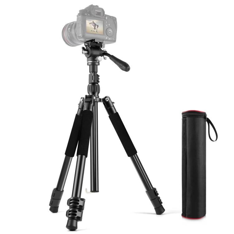 Trípode de vídeo profesional plegable inverso PULUZ de 1,6 m con cabezal de arrastre fluido, 1.6m Reverse-Folding