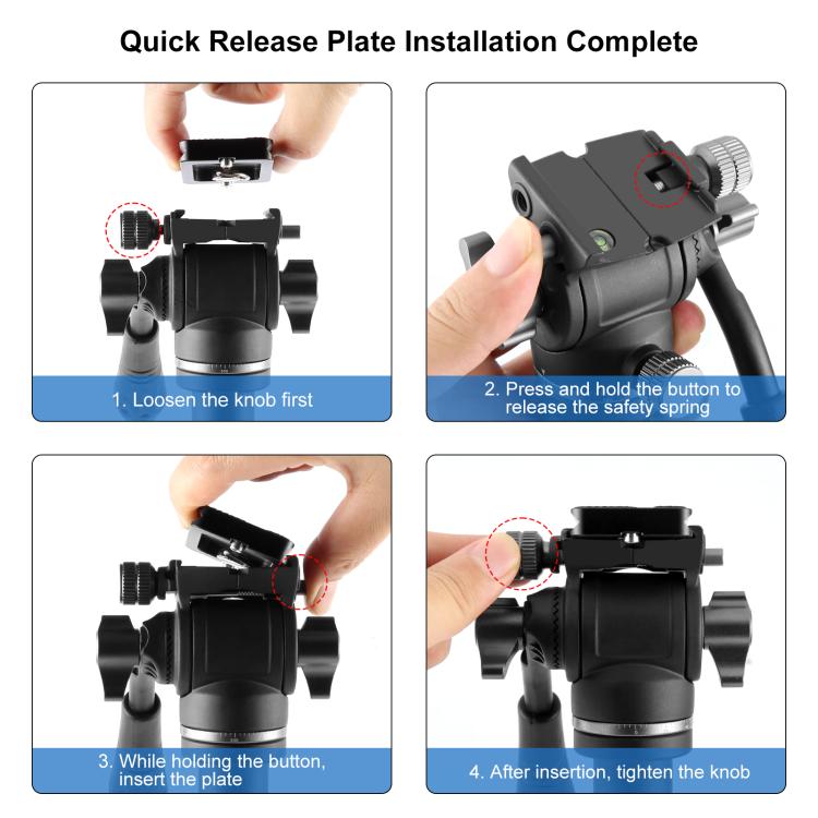 Trípode de vídeo profesional plegable inverso PULUZ de 1,6 m con cabezal de arrastre fluido, 1.6m Reverse-Folding