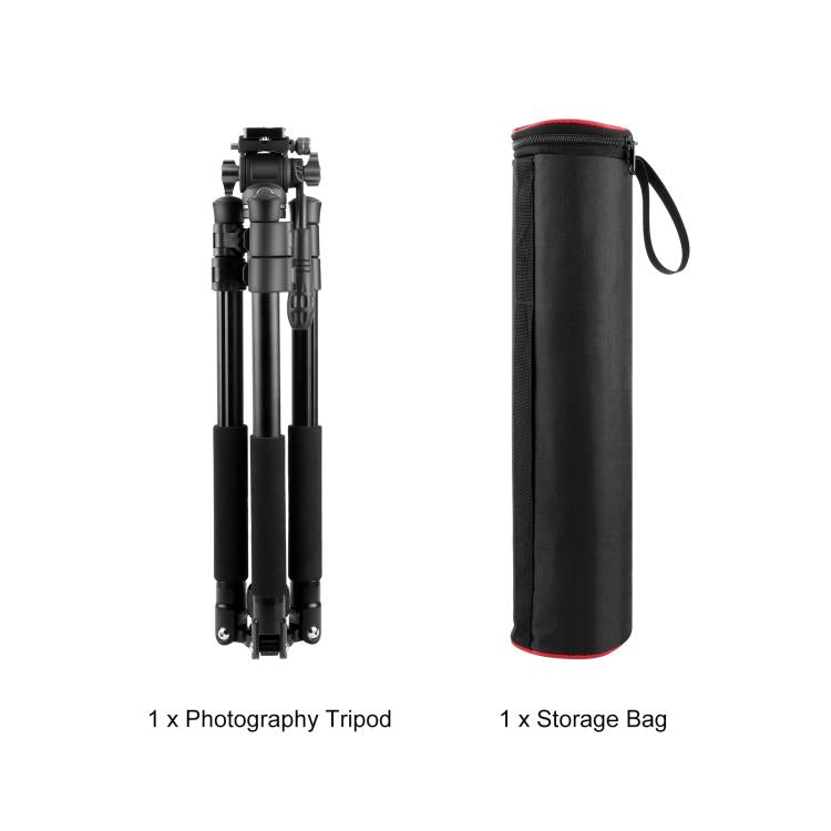 Trípode de vídeo profesional plegable inverso PULUZ de 1,6 m con cabezal de arrastre fluido, 1.6m Reverse-Folding