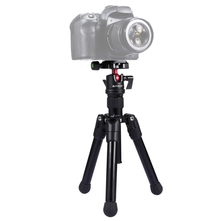 PULUZ Pocket Mini Microspur Photos Soporte para trípode de aleación de magnesio con rótula de bola de 360 grados para cámaras DSLR y digitales, altura ajustable: 24,5-57 cm, carga máxima: 3 kg, Microspur Tripod