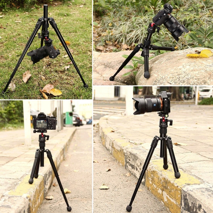 PULUZ Pocket Mini Microspur Photos Soporte para trípode de aleación de magnesio con rótula de bola de 360 grados para cámaras DSLR y digitales, altura ajustable: 24,5-57 cm, carga máxima: 3 kg, Microspur Tripod