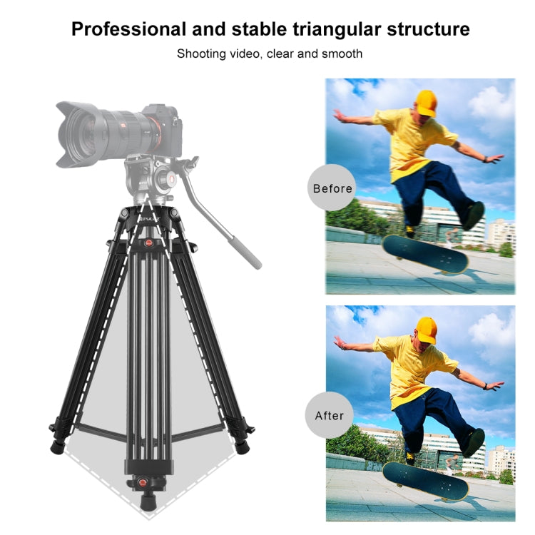Trípode de aleación de aluminio para videocámara profesional PULUZ, Tripod