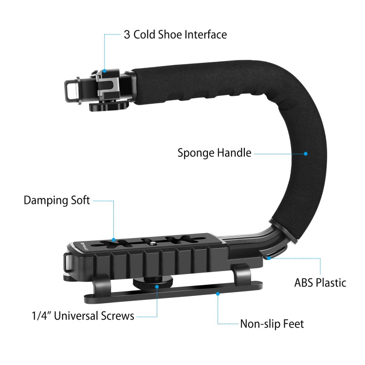 Estabilizador de soporte DV portátil con forma de PULUZ U/C para todas las cámaras SLR y cámaras DV domésticas, C-Shaped Bracket(AE), C-Shaped Bracket