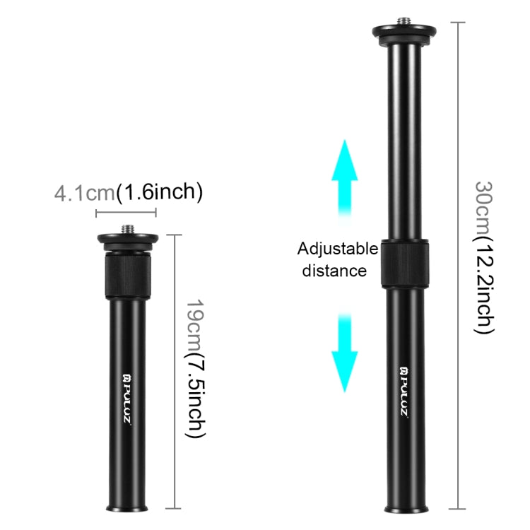 Varilla de extensión monopié de montaje en trípode ajustable de mano de metal PULUZ para cámaras DSLR y SLR, Adjustable Tripod