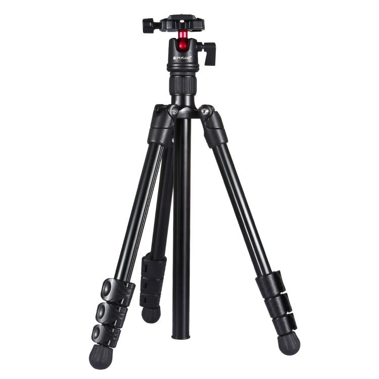 PULUZ Soporte de trípode de metal con patas plegables de 4 secciones con rótula de bola de 360 grados para cámara DSLR y digital, altura ajustable: 42-130 cm, Adjustable Height: 42-130cm