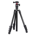 PULUZ Soporte de trípode de metal con patas plegables de 4 secciones con rótula de bola de 360 grados para cámara DSLR y digital, altura ajustable: 42-130 cm, Adjustable Height: 42-130cm