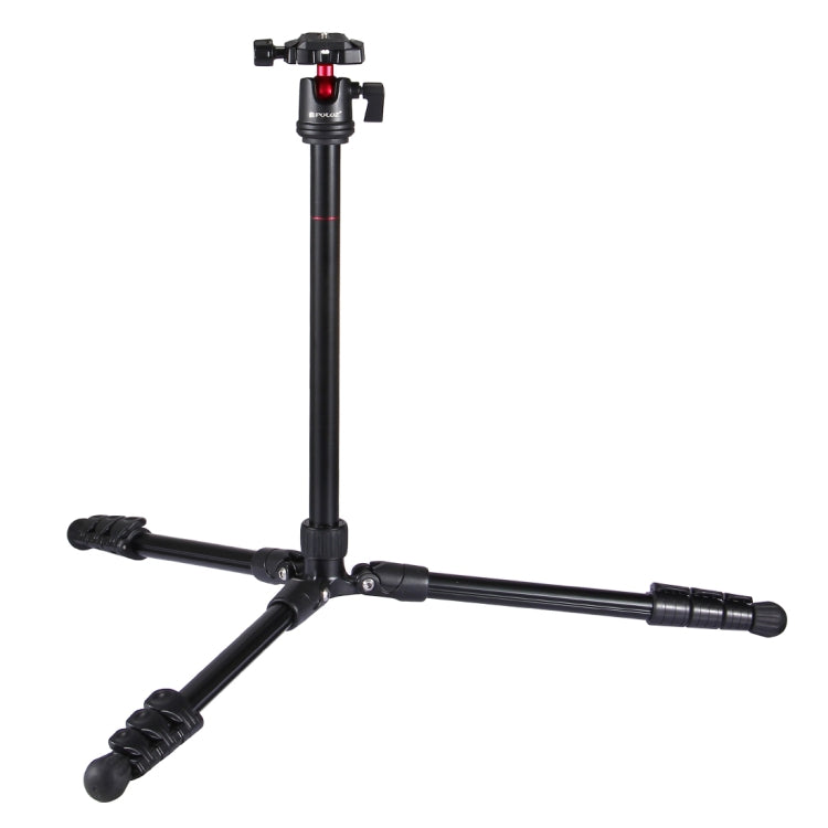 PULUZ Soporte de trípode de metal con patas plegables de 4 secciones con rótula de bola de 360 grados para cámara DSLR y digital, altura ajustable: 42-130 cm, Adjustable Height: 42-130cm