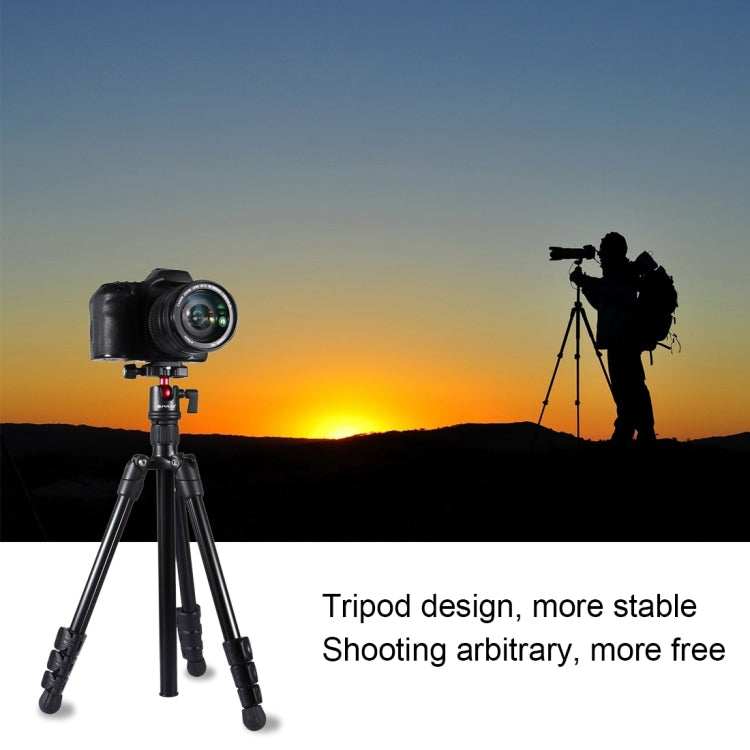 PULUZ Soporte de trípode de metal con patas plegables de 4 secciones con rótula de bola de 360 grados para cámara DSLR y digital, altura ajustable: 42-130 cm, Adjustable Height: 42-130cm