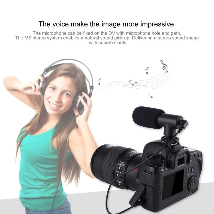 PULUZ Micrófono de entrevista profesional para grabación de audio estéreo de 3,5 mm Vlogging para videocámaras DSLR y DV, teléfonos inteligentes, Mini Microphone(AE), Mini Microphone