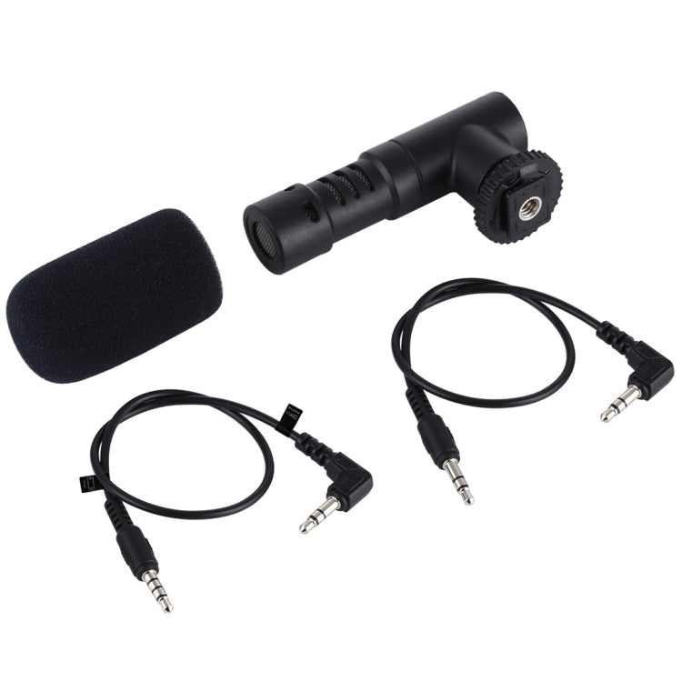 PULUZ Micrófono de entrevista profesional para grabación de audio estéreo de 3,5 mm Vlogging para videocámaras DSLR y DV, teléfonos inteligentes, Mini Microphone(AE), Mini Microphone