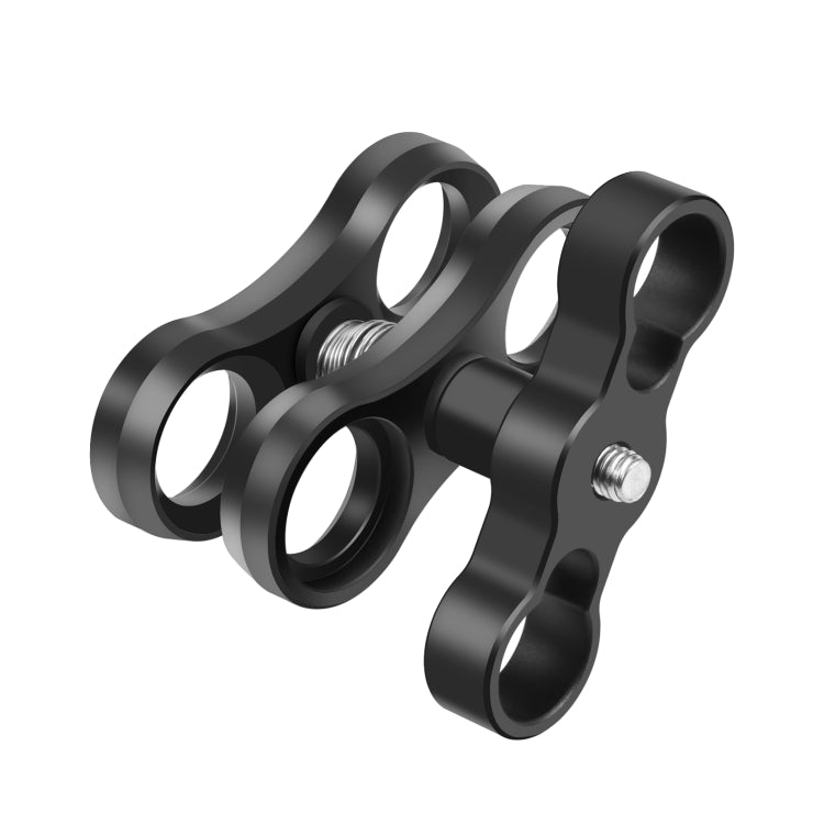 Abrazadera dual de aleación de aluminio PULUZ para sistema de brazo submarino, Dual Ball (Black)