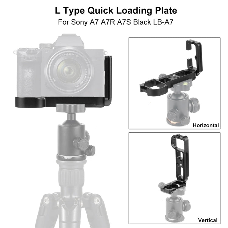 PULUZ Soporte de placa L de liberación rápida de disparo vertical de 1/4 de pulgada para Sony A7R / A7 / A7S, For Sony A7R (Black), For Sony A7R (Red)
