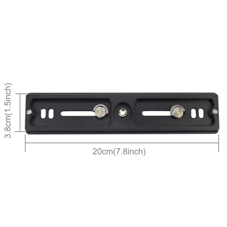 PULUZ-Placa de liberación rápida de aleación de aluminio y magnesio, PU-200 de 200mm de longitud, abrazadera QR para rótula de bola de trípode Benro B3 / J2 /J3