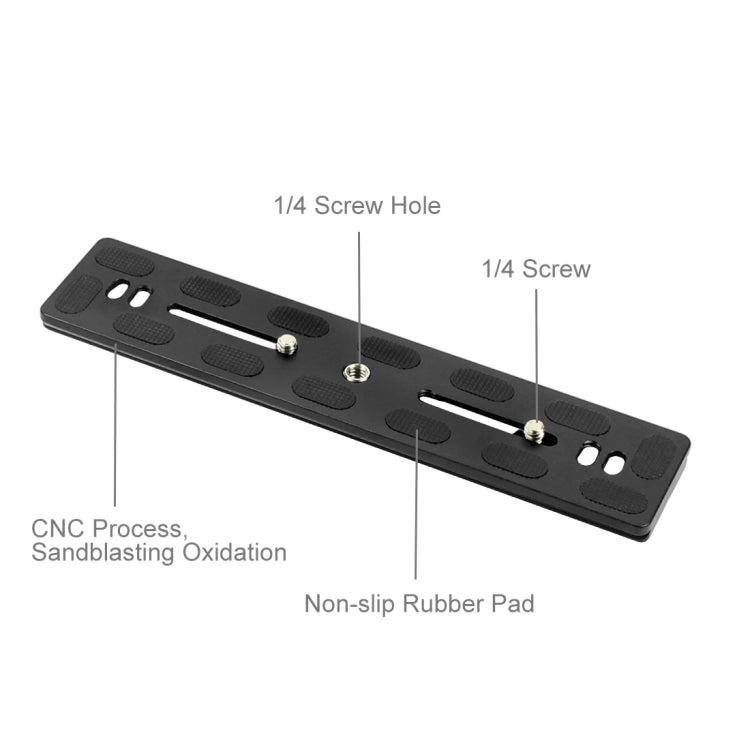 PULUZ-Placa de liberación rápida de aleación de aluminio y magnesio, PU-200 de 200mm de longitud, abrazadera QR para rótula de bola de trípode Benro B3 / J2 /J3