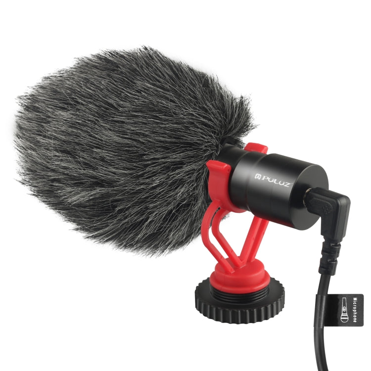 Micrófono de escopeta de vídeo condensador para entrevista profesional PULUZ con cable de audio de 3,5 mm para videocámara DSLR y DV, Shotgun Microphone
