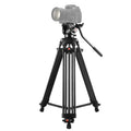 Trípode de aleación de aluminio para videocámara profesional PULUZ de alta resistencia con cabezal de arrastre fluido para cámara DSLR / SLR, altura ajustable: 80-160 cm, 80-160cm Tripod