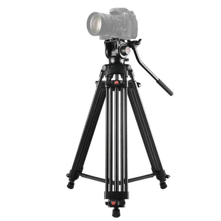 Trípode de aleación de aluminio para videocámara profesional PULUZ de alta resistencia con cabezal de arrastre fluido para cámara DSLR / SLR, altura ajustable: 80-160 cm, 80-160cm Tripod