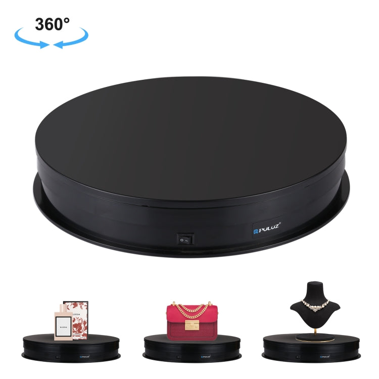 PULUZ Placa giratoria eléctrica USB de 30cm, soporte de exhibición, accesorios de grabación de vídeo, placa giratoria para fotografía, carga de 10-20kg, 30cm Load Load 10-20kg  Black, 30cm Load Load 10-20kg White