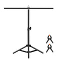 Soporte de fondo para estudio fotográfico en forma de T de 67cm, soporte de barra transversal con Clips, sin telón de fondo, Backdrop Stand