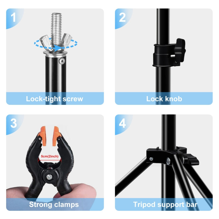 Soporte de fondo para estudio fotográfico en forma de T de 67cm, soporte de barra transversal con Clips, sin telón de fondo, Backdrop Stand