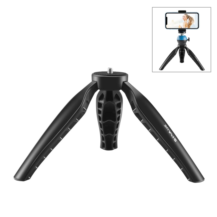 PULUZ Mini soporte para trípode de escritorio ABS simple con tornillo de 1/4 de pulgada para cámaras DSLR y digitales, altura de trabajo: 9 cm, ABS Tripod