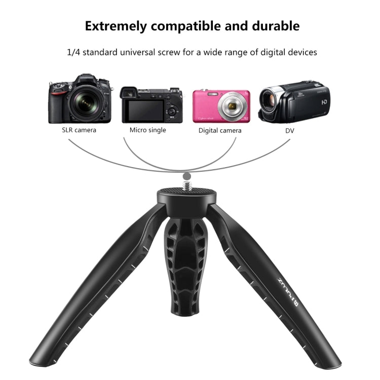 PULUZ Mini soporte para trípode de escritorio ABS simple con tornillo de 1/4 de pulgada para cámaras DSLR y digitales, altura de trabajo: 9 cm, ABS Tripod